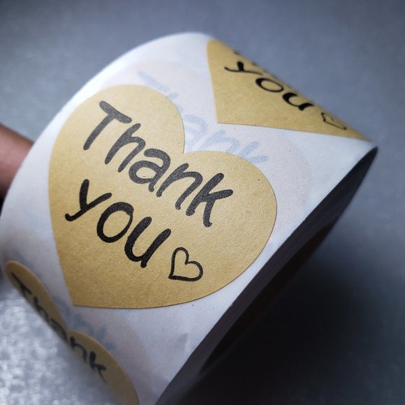 500 pieces Heart Kraft Thank you stickers - Picture 2 of 3